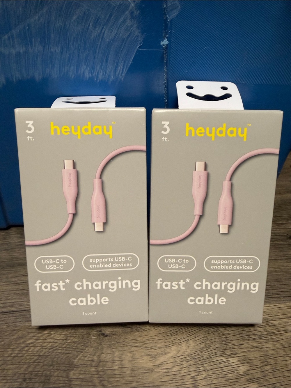 TWO heyday USB-C to USB-C Fast Charging Cable - Light Pink